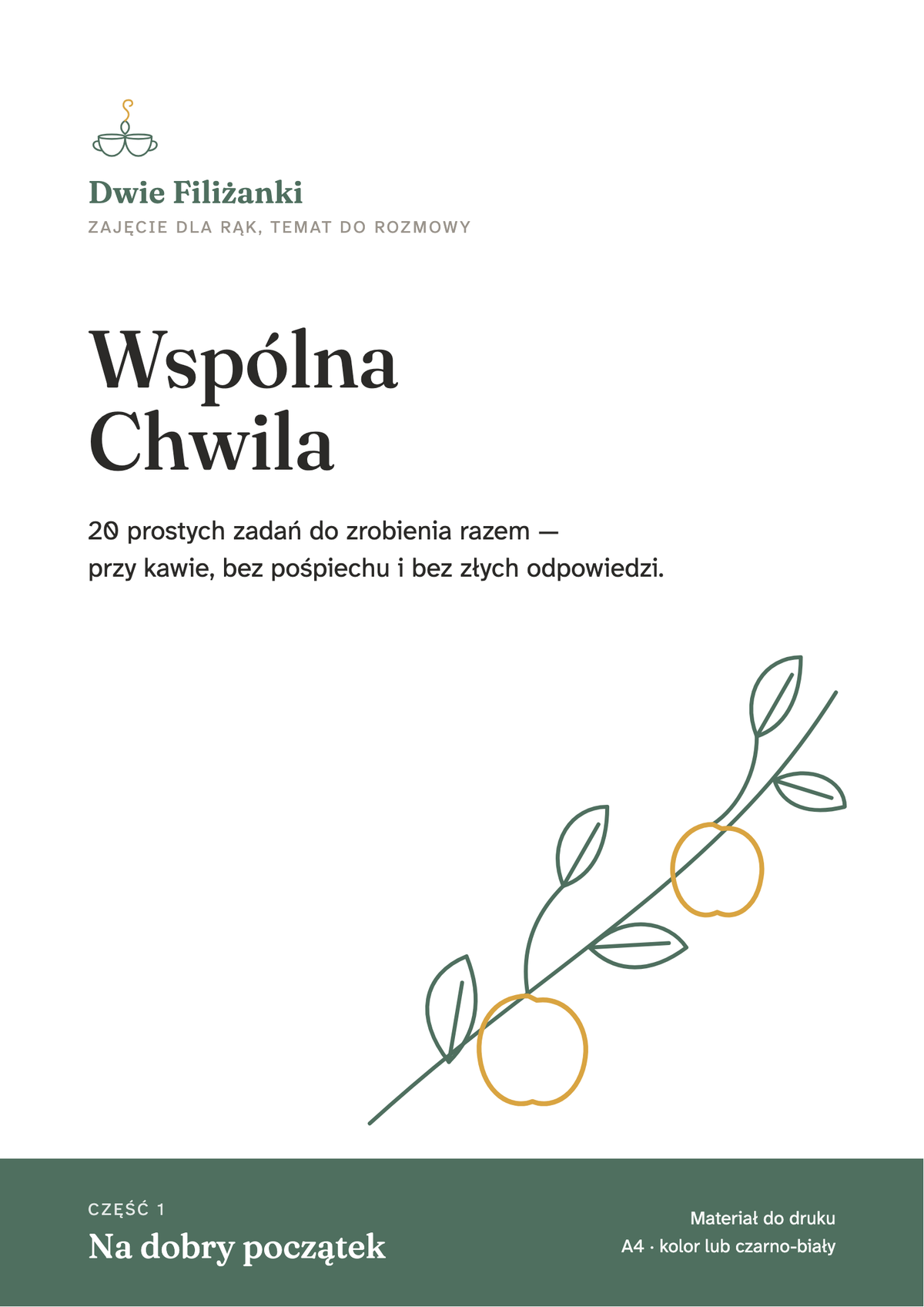 Okładka części 1 Na dobry początek